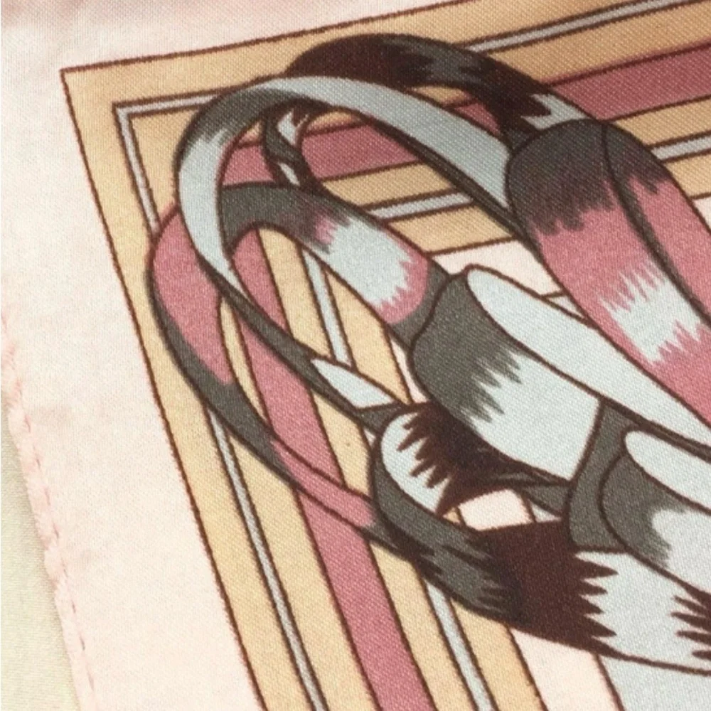 Equestrian Print Silk-Feel Head Scarf 35X35 - Picture 5 of 7